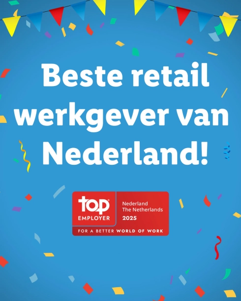 Beste retailwerkgever van Nederland 2025 met confetti